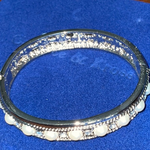 Camrose & Kross JBK Faux Pearl & Crystal Plated Silver-Tone Metal Bracelet - Picture 9 of 12